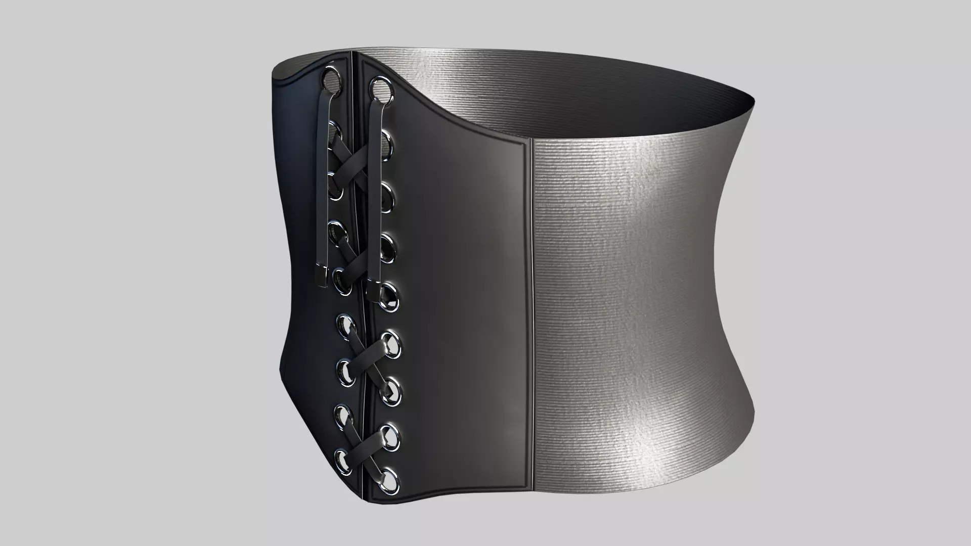 Corset silver 3D model_0