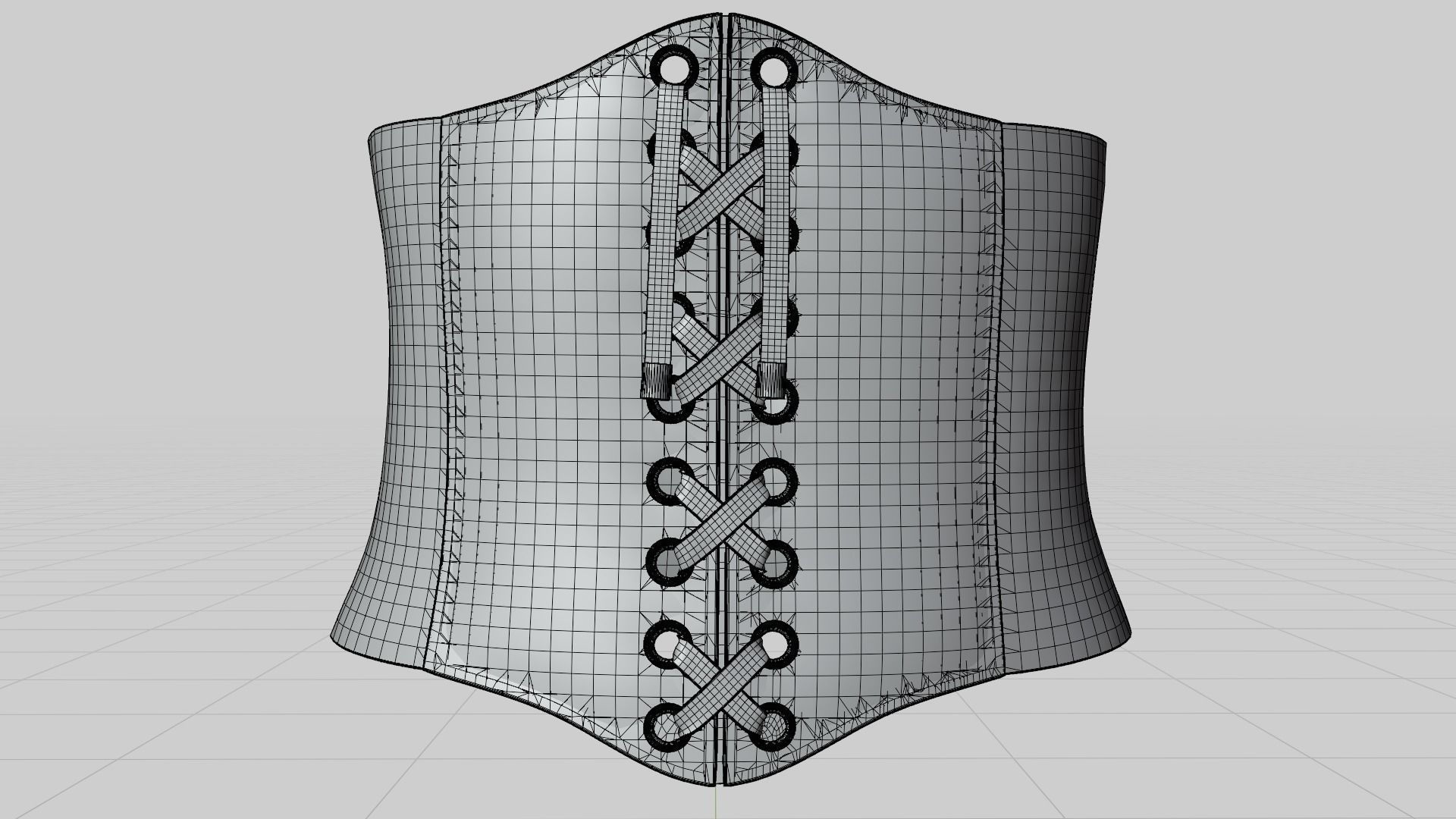 Corset silver 3D model_4