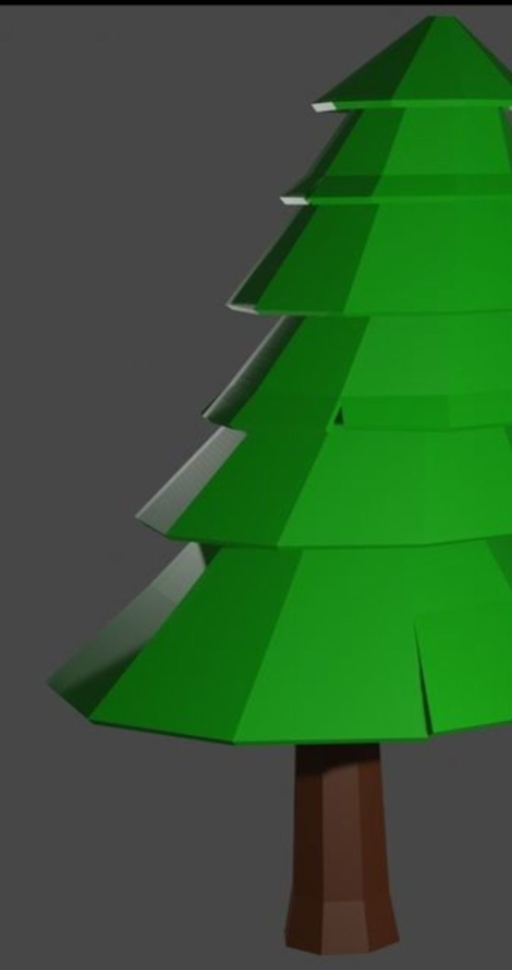 Pine Tree Low-poly 3D model_1