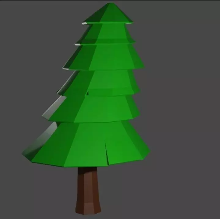 Pine Tree Low-poly 3D model_0