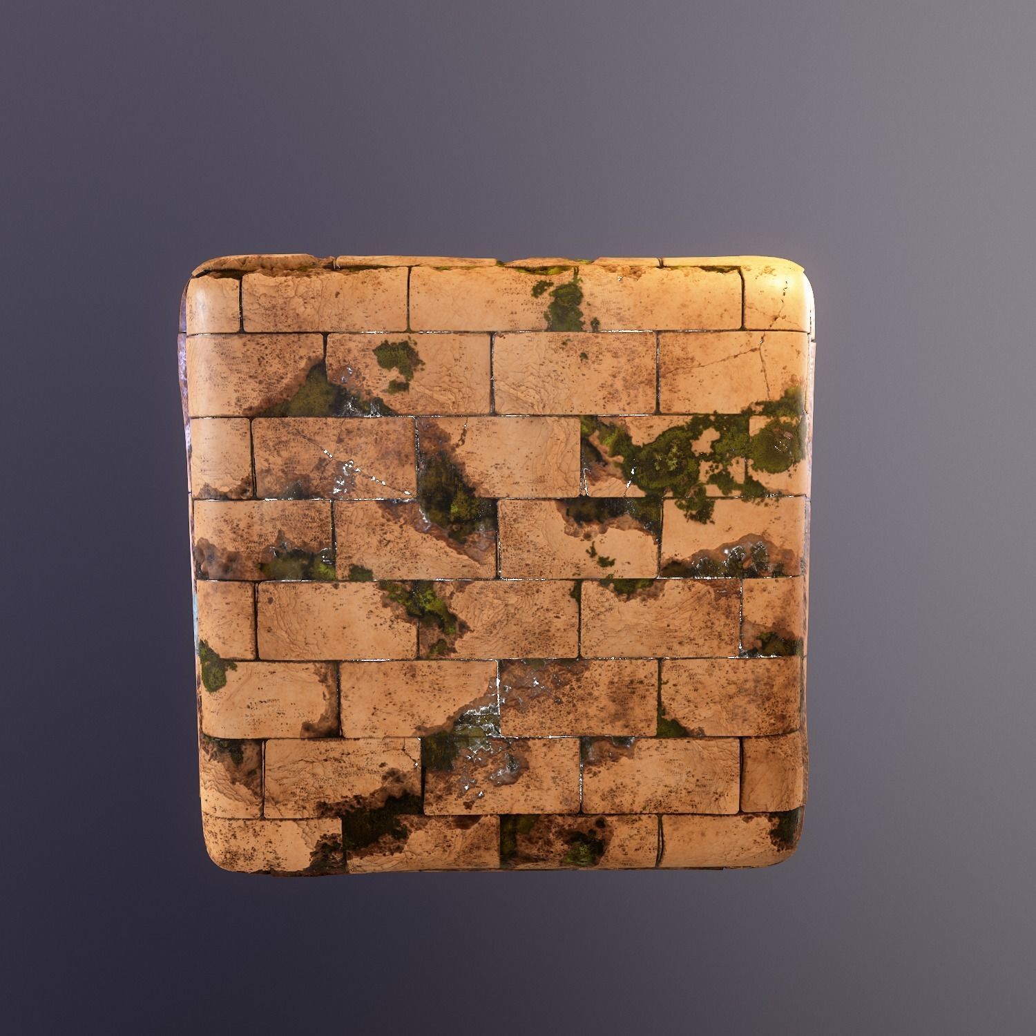 Brick Mossy Wall Stylized Texture_1