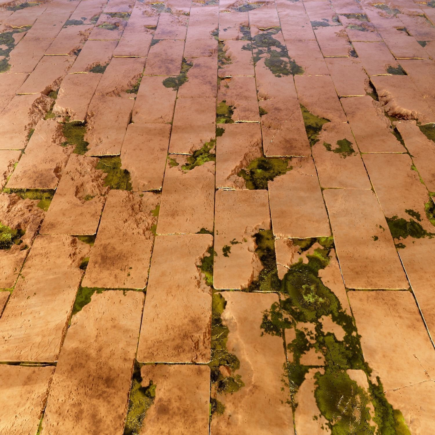 Brick Mossy Wall Stylized Texture_2