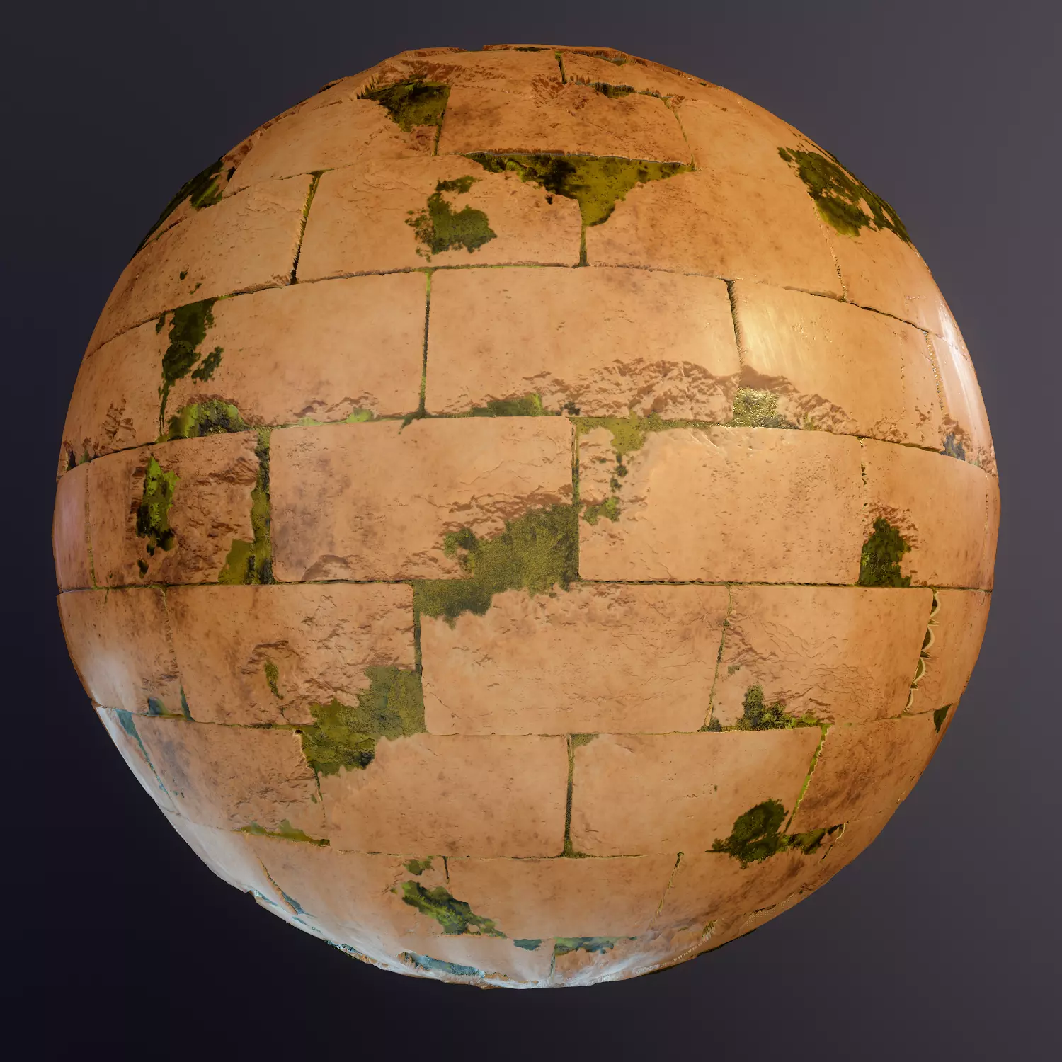 Brick Mossy Wall Stylized Texture_0