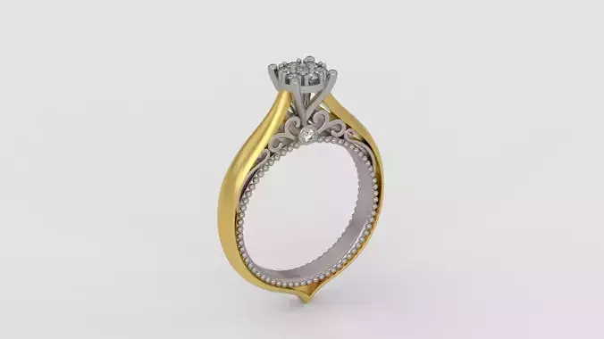 Solitaire Engagement Ring 3d model A42