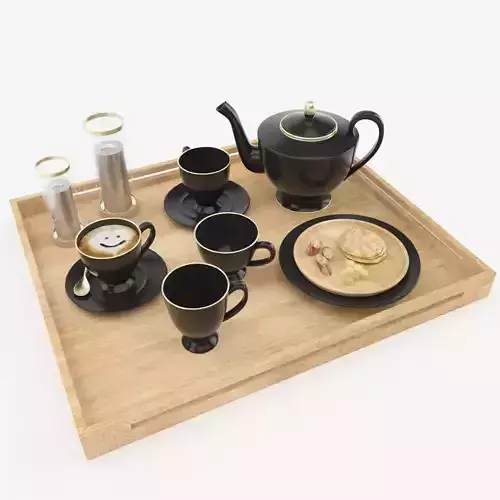 Black Coffee Set 3D model