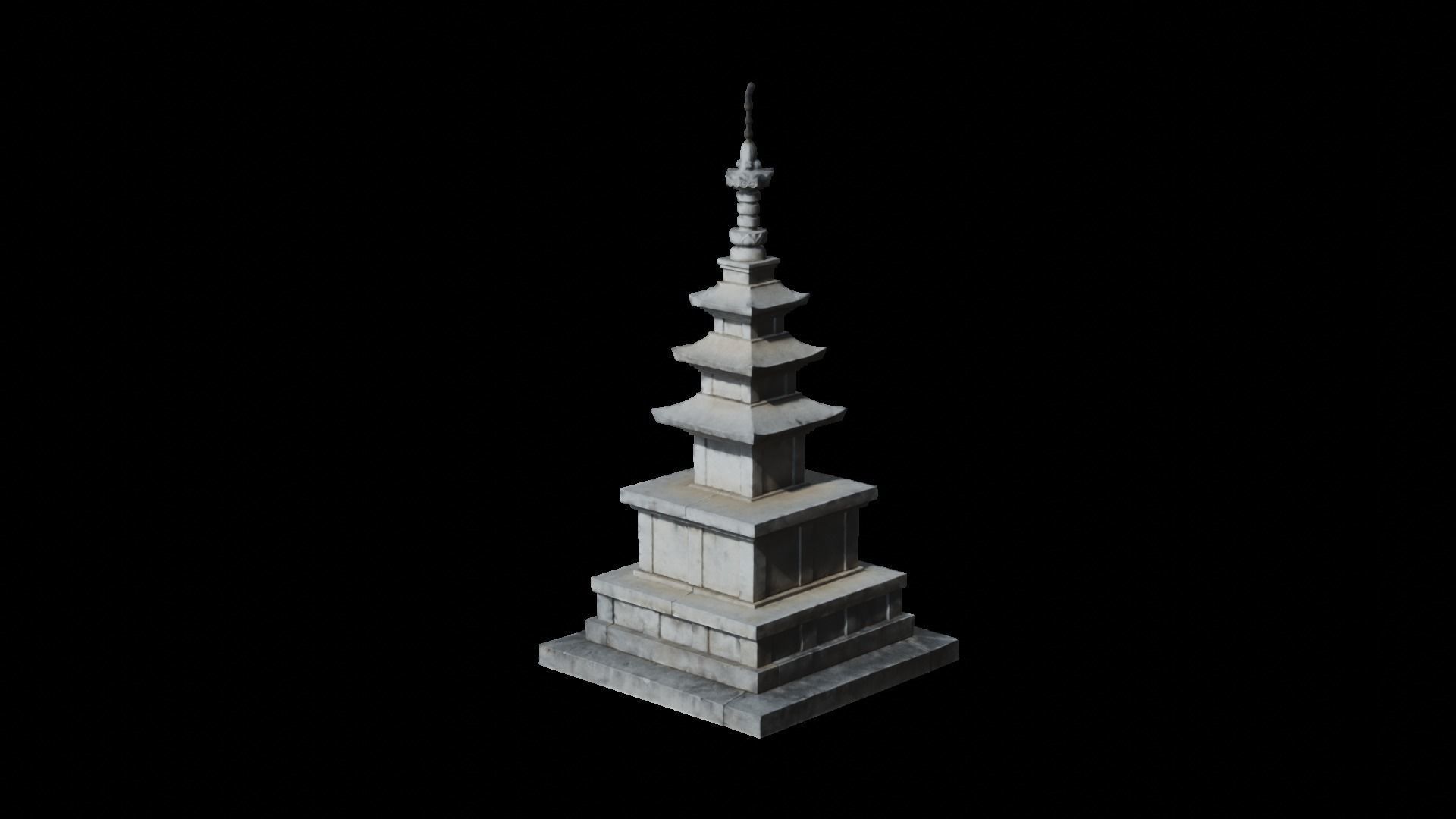 Pagoda of Heungdeoksa Temple Site 3D model_1