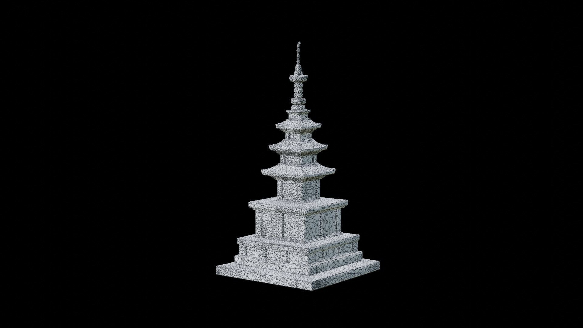 Pagoda of Heungdeoksa Temple Site 3D model_5