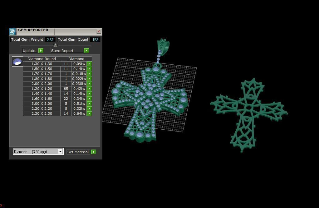 Diamond cross  3d print model A45 3D print model_5