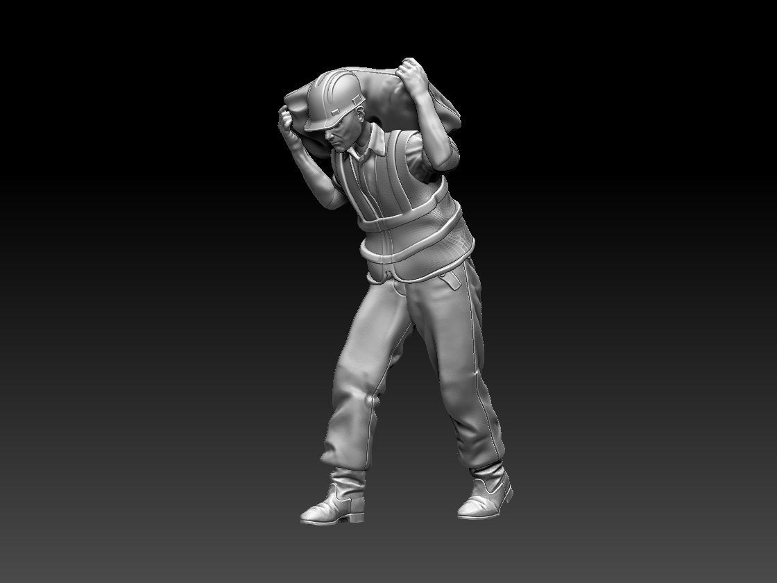 builders construction worker working on table 3D print model_30