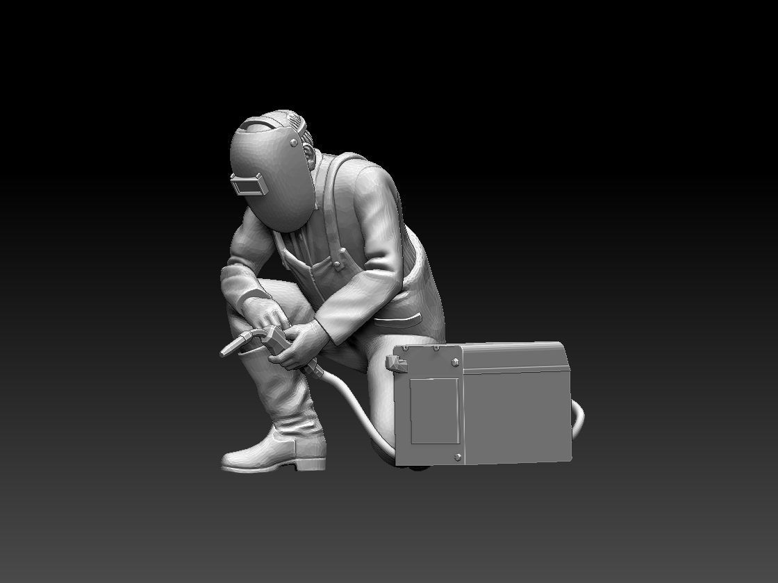 builders construction worker working on table 3D print model_37