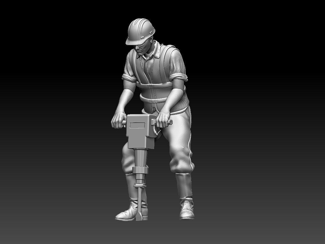 builders construction worker working on table 3D print model_16