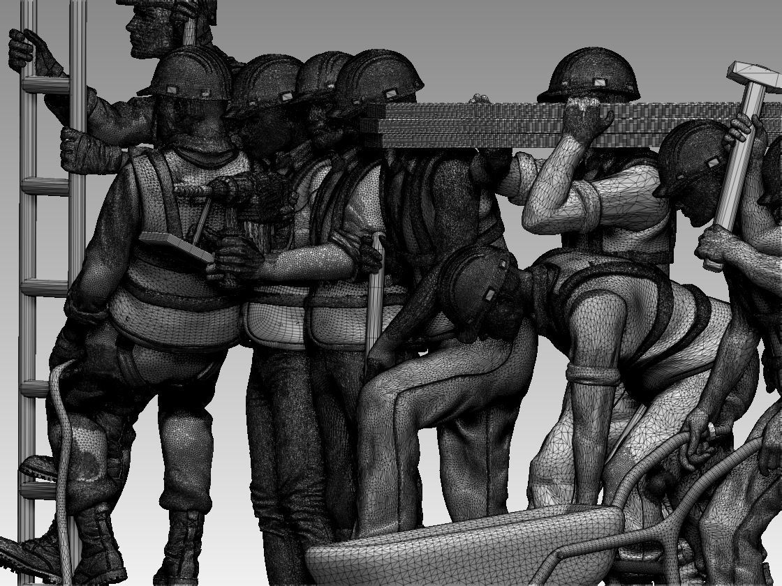 builders construction worker working on table 3D print model_17