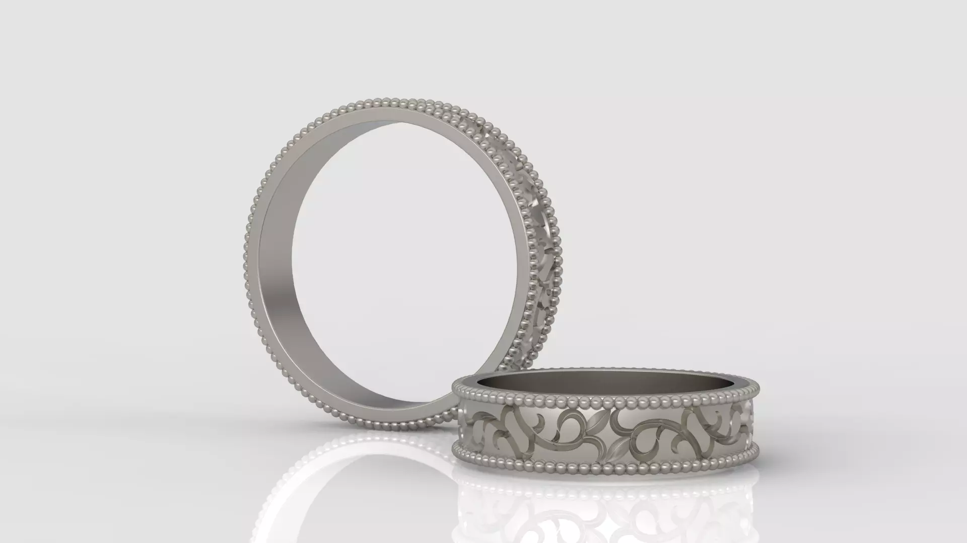Wedding rings 3d print model A46 Free 3D print model