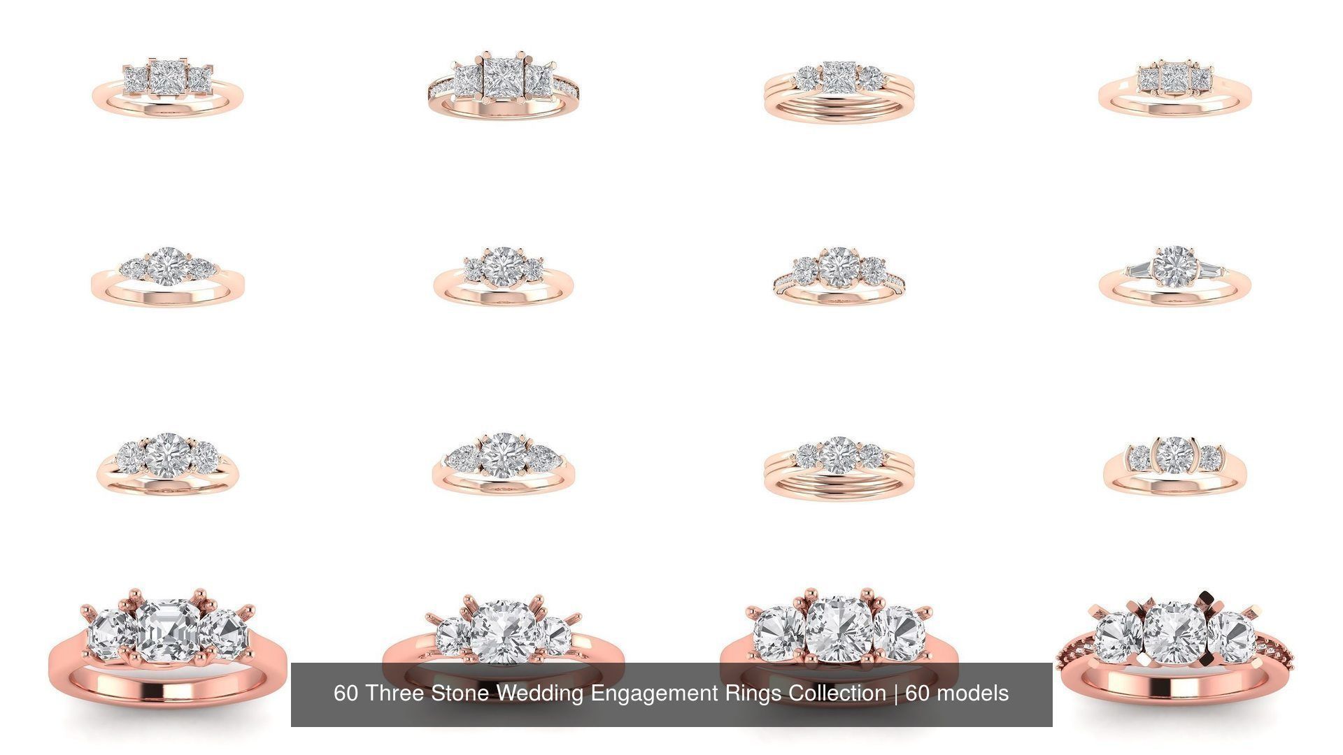 60 Three Stone Wedding Engagement Rings Collection _18