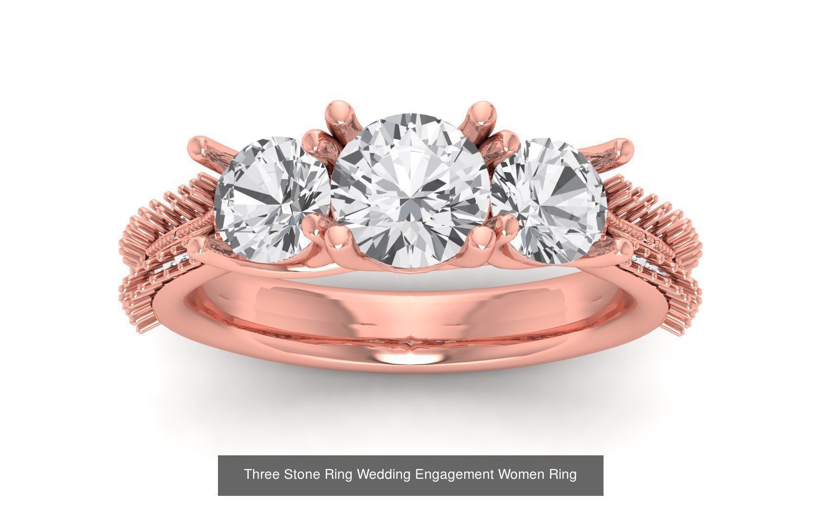 60 Three Stone Wedding Engagement Rings Collection _53
