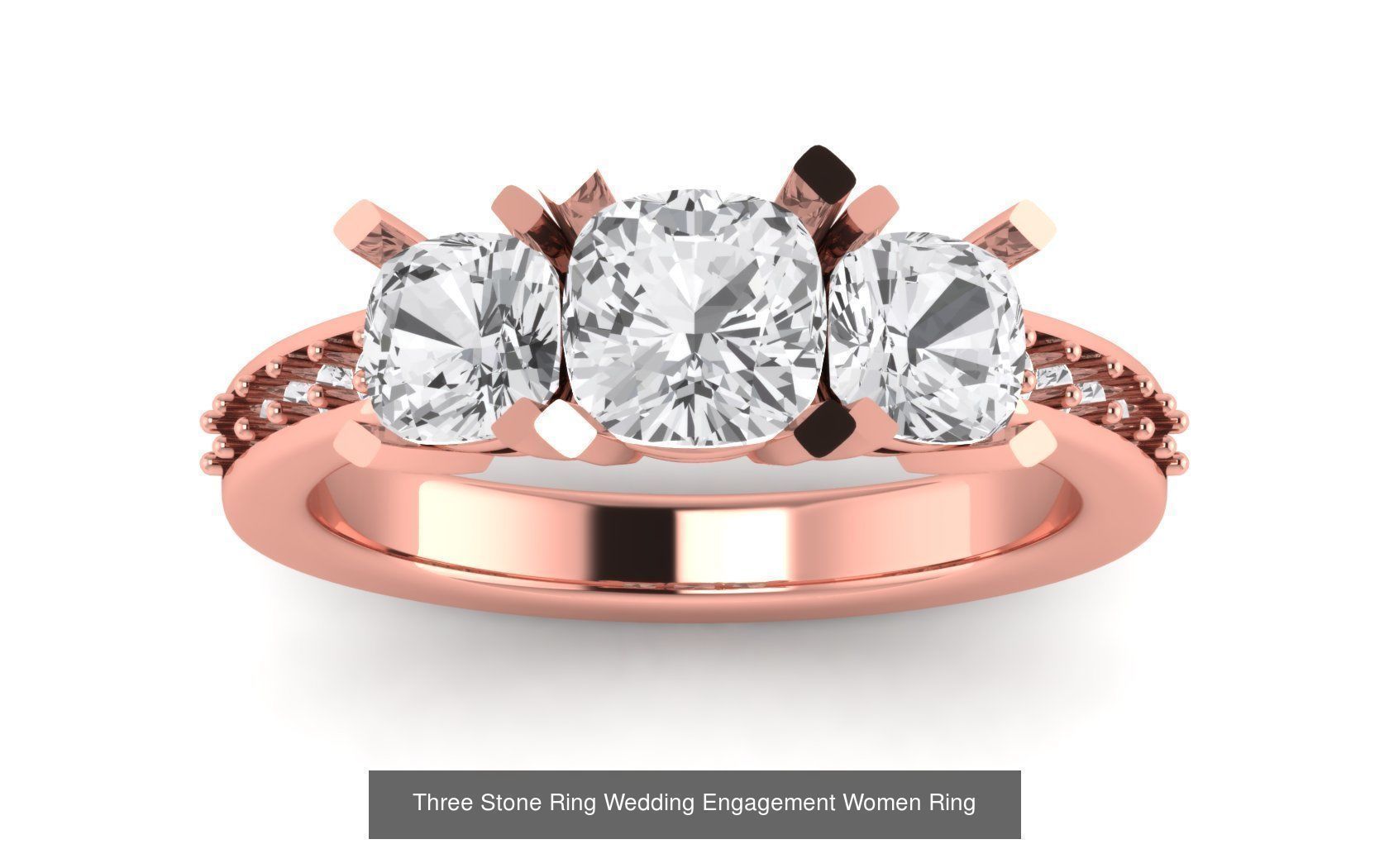 60 Three Stone Wedding Engagement Rings Collection _34