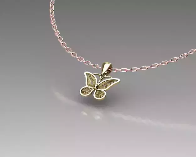 Butterfly Necklace 3D print model
