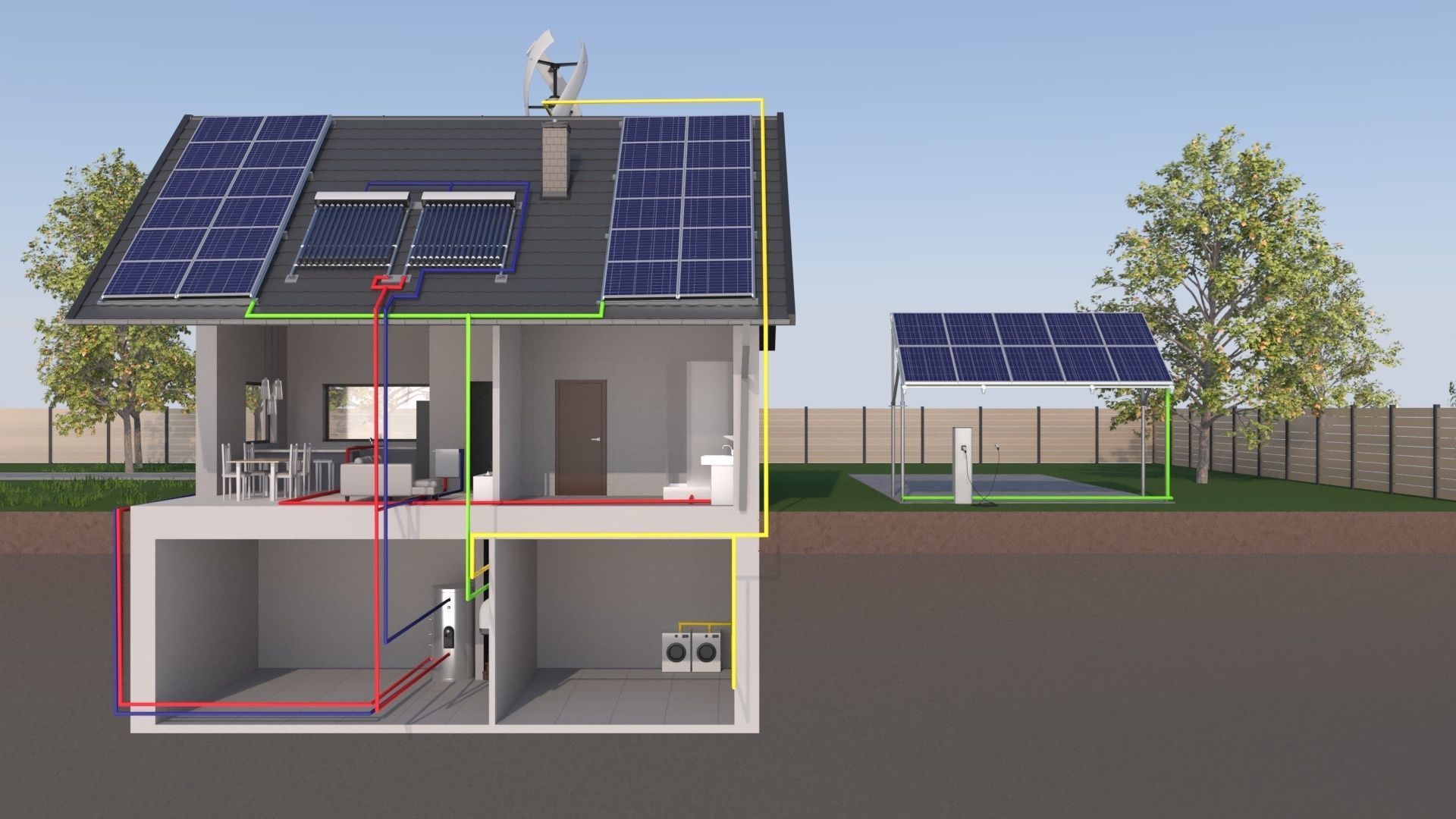Home Solar Energy System 3D model_3
