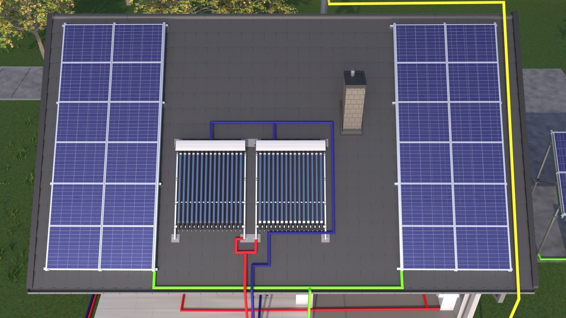 Home Solar Energy System 3D model_4