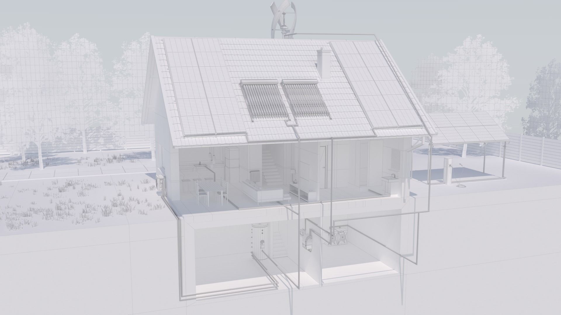 Home Solar Energy System 3D model_2