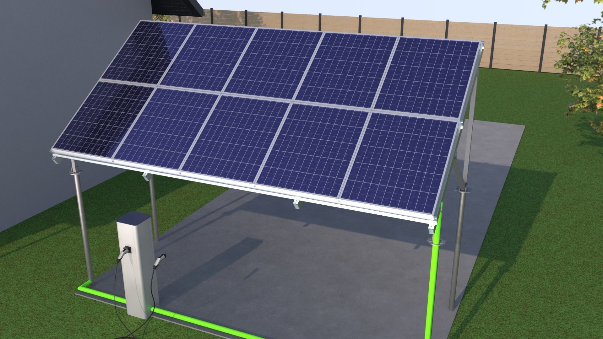 Home Solar Energy System 3D model_12