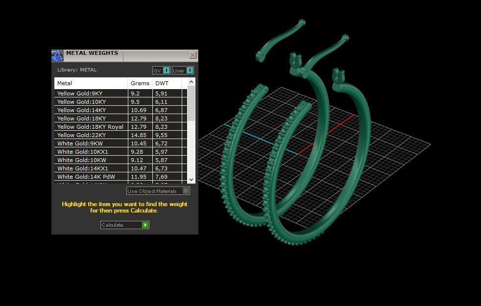 Diamond earrings 3D print model A 48 3D print model_5