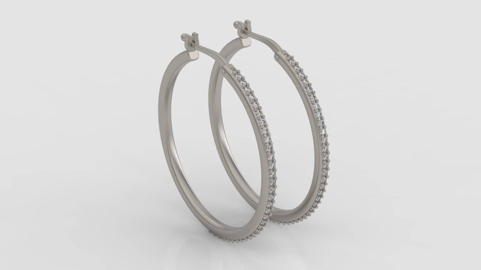 Diamond earrings 3D print model A 48 3D print model_3