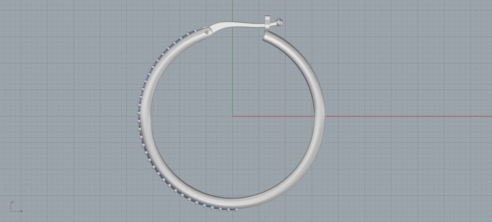 Diamond earrings 3D print model A 48 3D print model_8