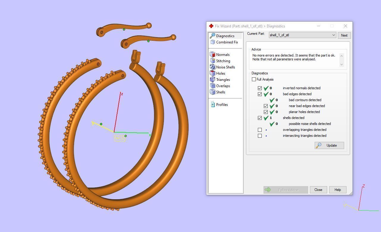 Diamond earrings 3D print model A 48 3D print model_4