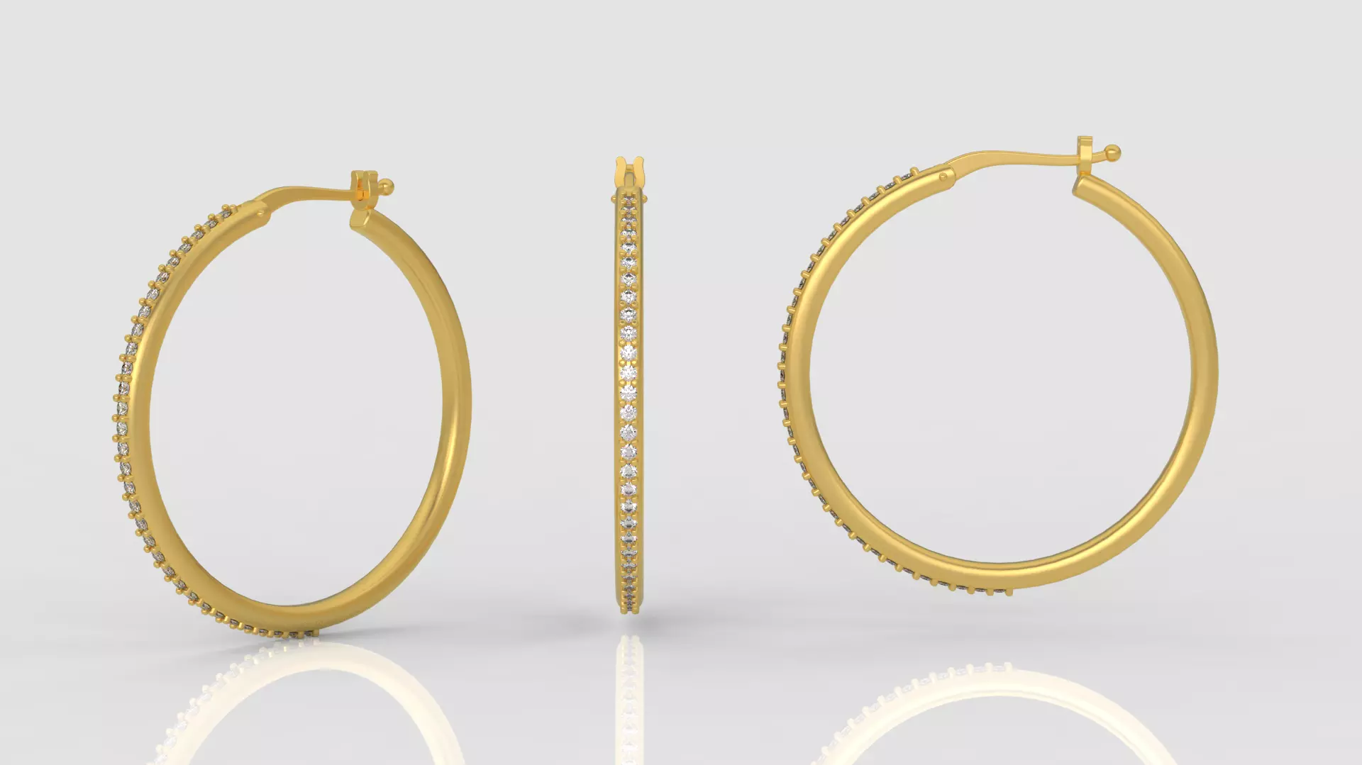 Diamond earrings 3D print model A 48 3D print model_0