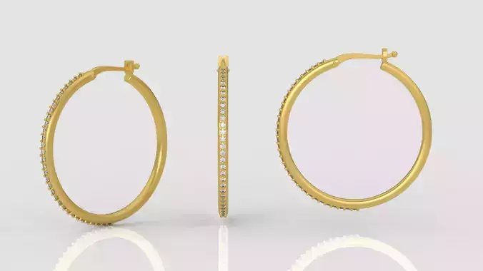 Diamond earrings 3D print model A 48