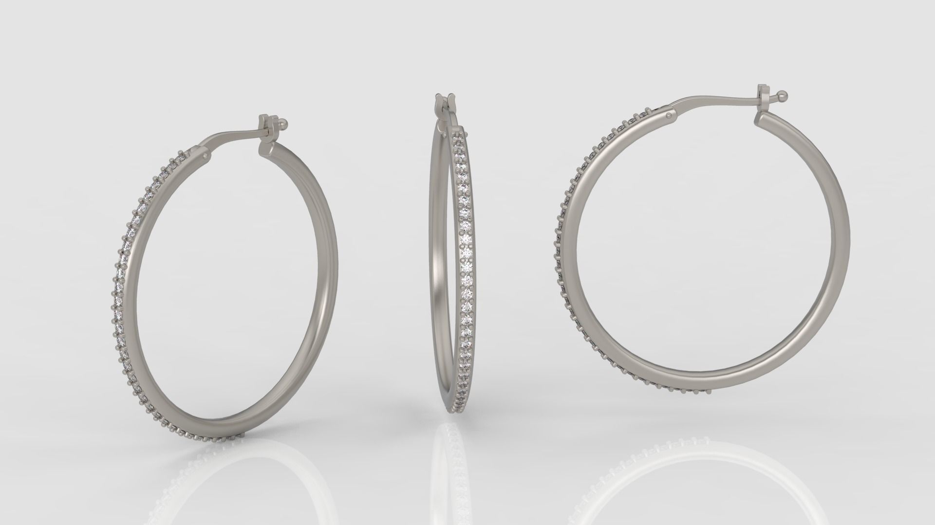 Diamond earrings 3D print model A 48 3D print model_1