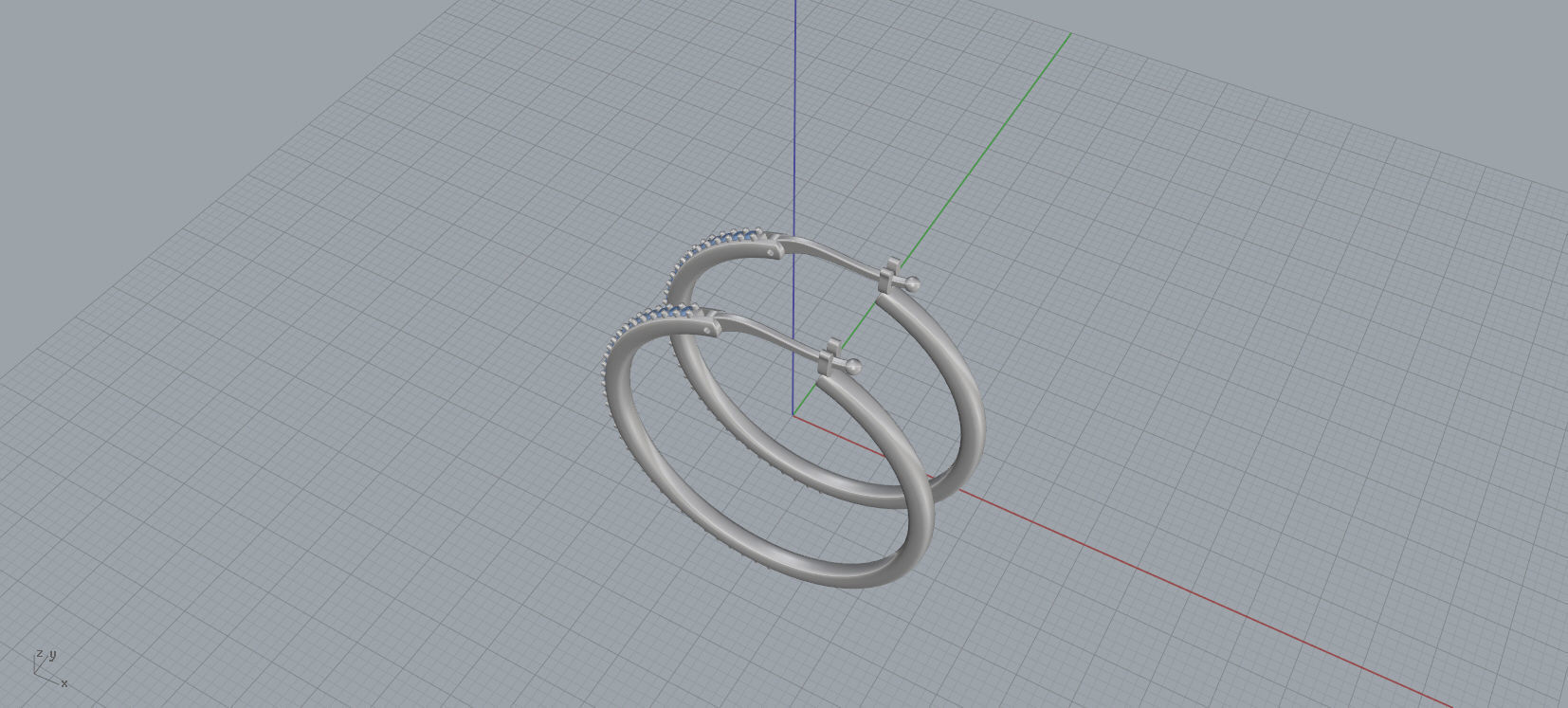 Diamond earrings 3D print model A 48 3D print model_10