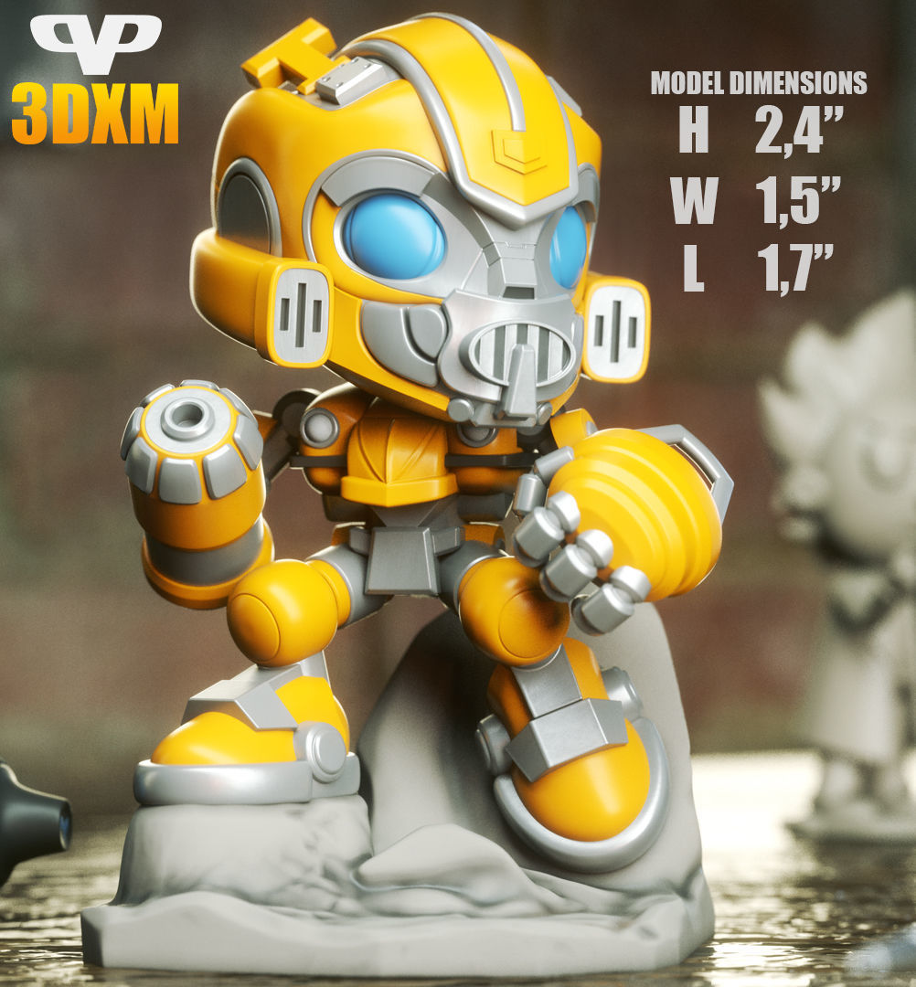 Bumblebee Chibi STL for 3D Printing ChibiSTL 3DXM 3D print model_2