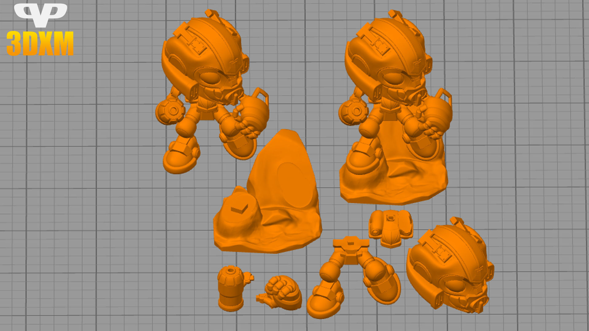 Bumblebee Chibi STL for 3D Printing ChibiSTL 3DXM 3D print model_1