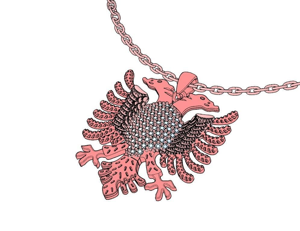Eagle of Albania Necklace 3D print model 3D print model_7