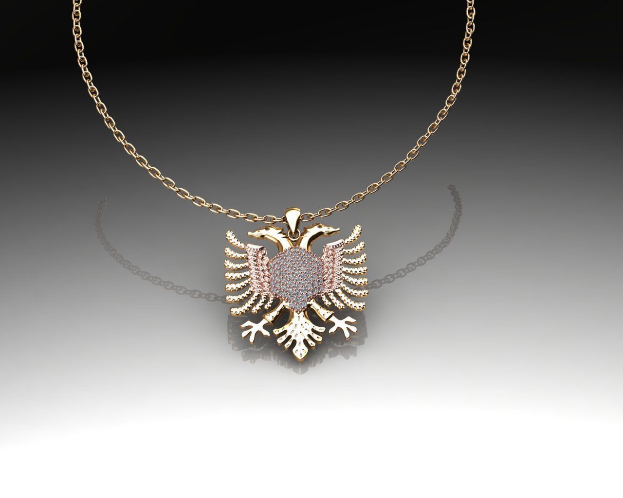 Eagle of Albania Necklace 3D print model 3D print model_1