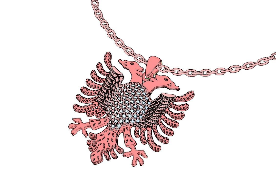Eagle of Albania Necklace 3D print model 3D print model_3