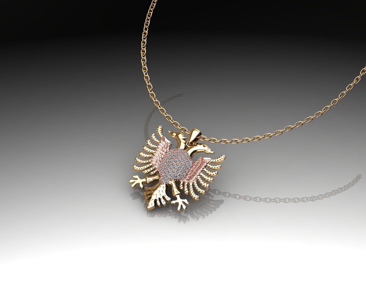 Eagle of Albania Necklace 3D print model 3D print model_8