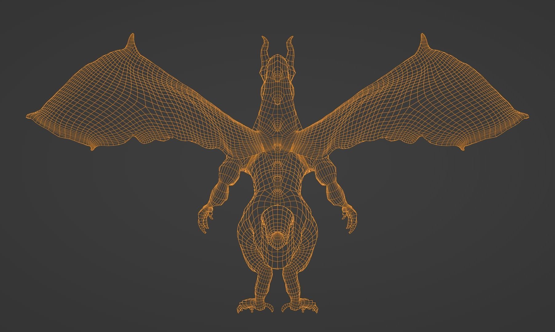 Green Dragon GAME READY Low poly Low-poly 3D model_8