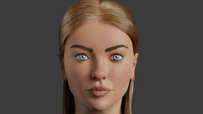 Semi Realistic Girl Portrait 3D model