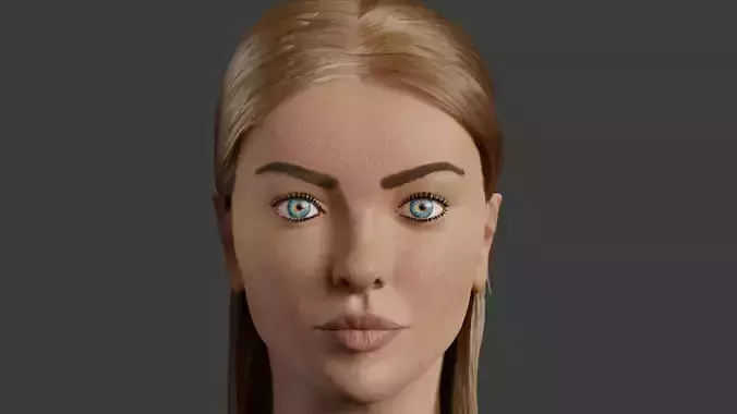Semi Realistic Girl Portrait 3D model