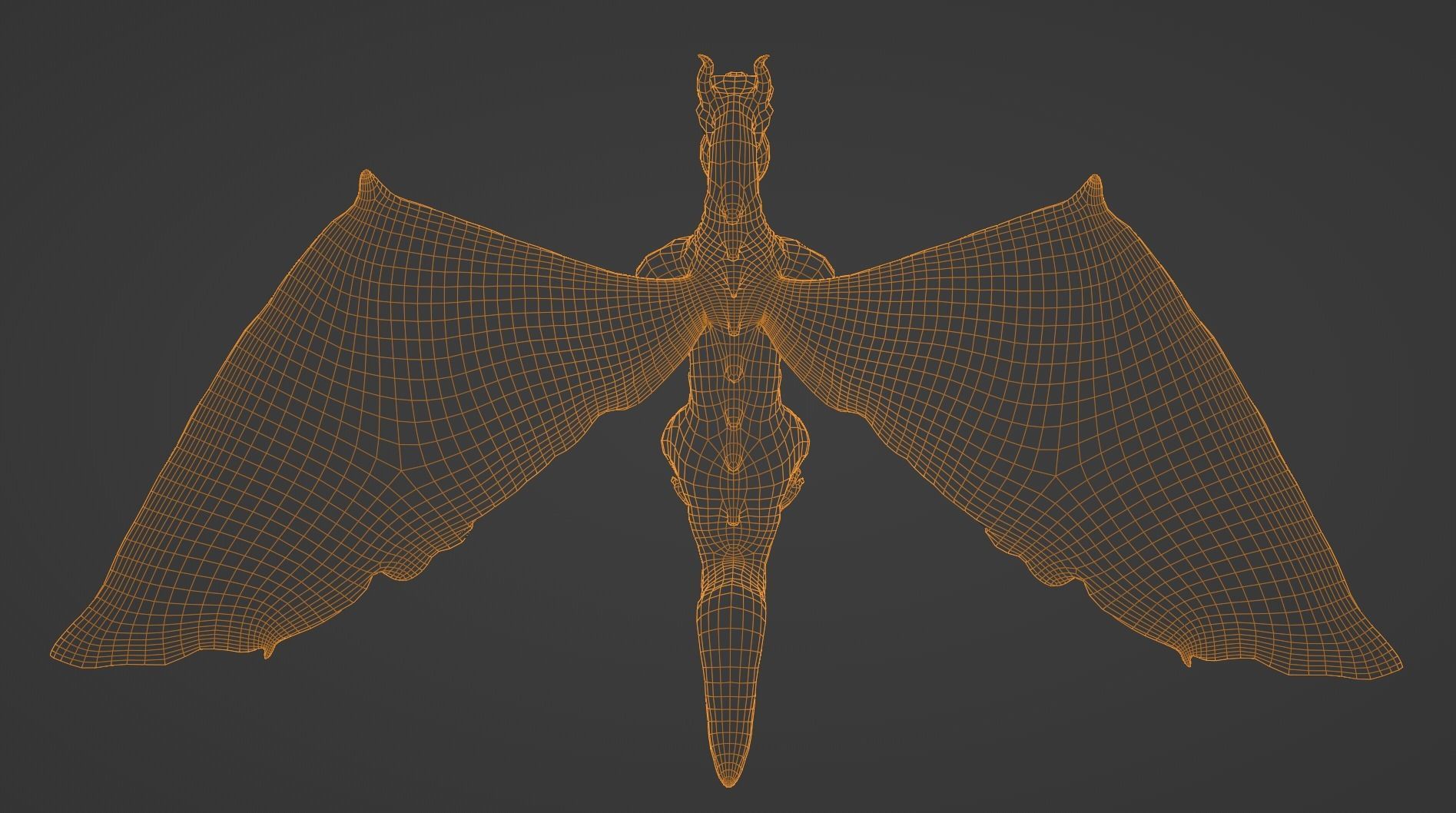 Black Red DRAGON lowpoly GAME READY Low-poly 3D model_8