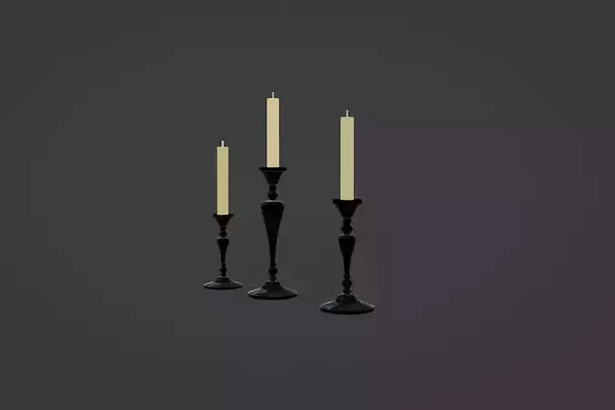 Candle stick  3DModel  part of the Halloween package   Free 3D model
