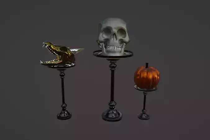 SkullStickSet 3DModel part of the Halloween package  3D model