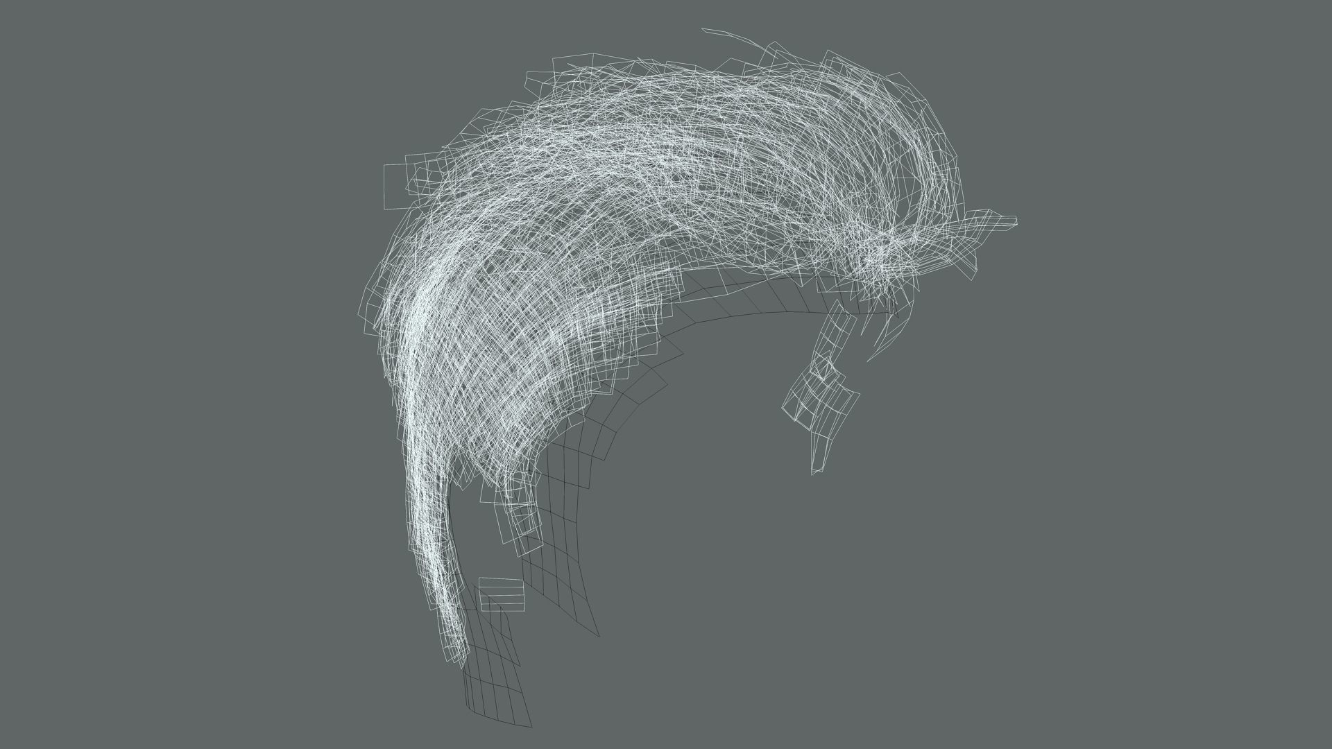 Realtime hair man low poly Hairstyle Game Ready Low-poly 3D model_14