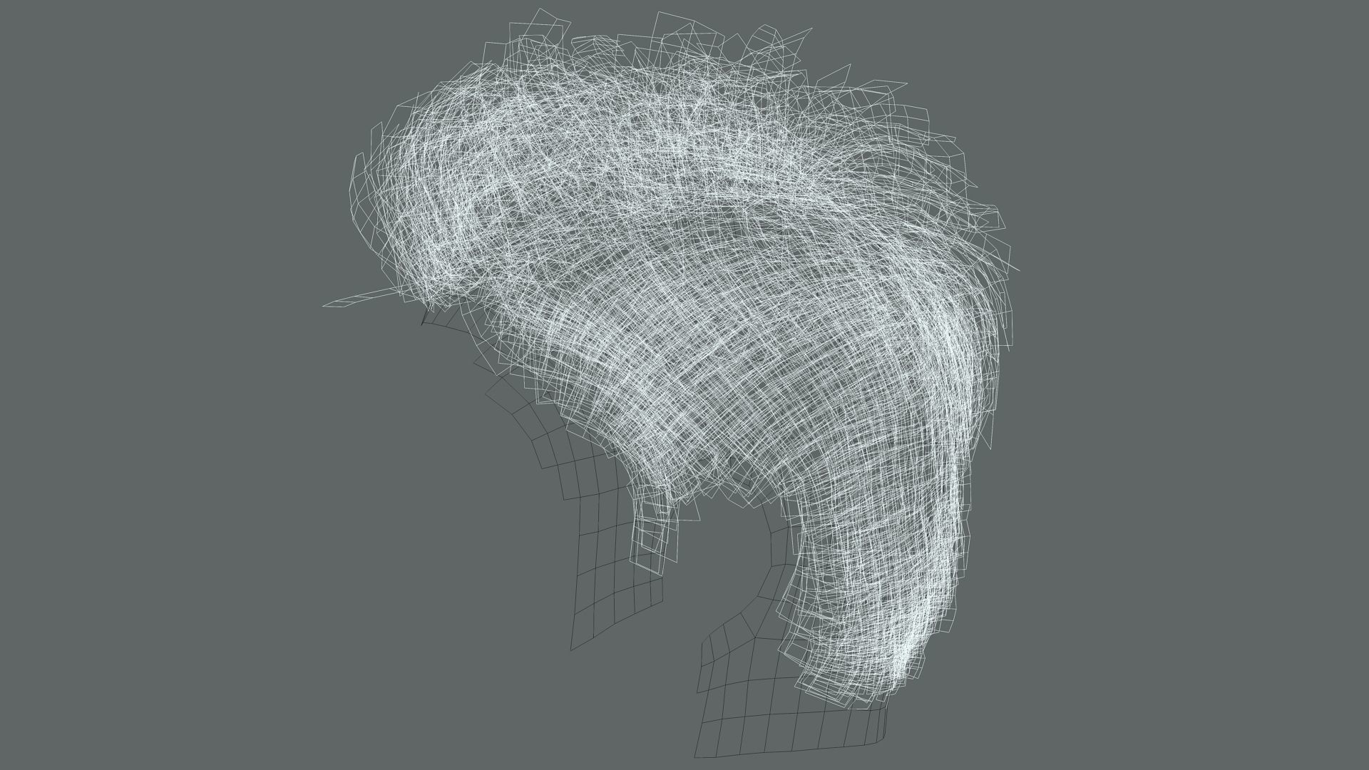 Realtime hair man low poly Hairstyle Game Ready Low-poly 3D model_17