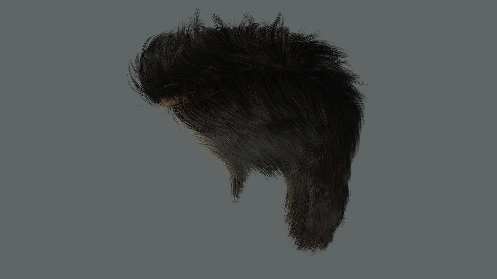 Realtime hair man low poly Hairstyle Game Ready Low-poly 3D model_10