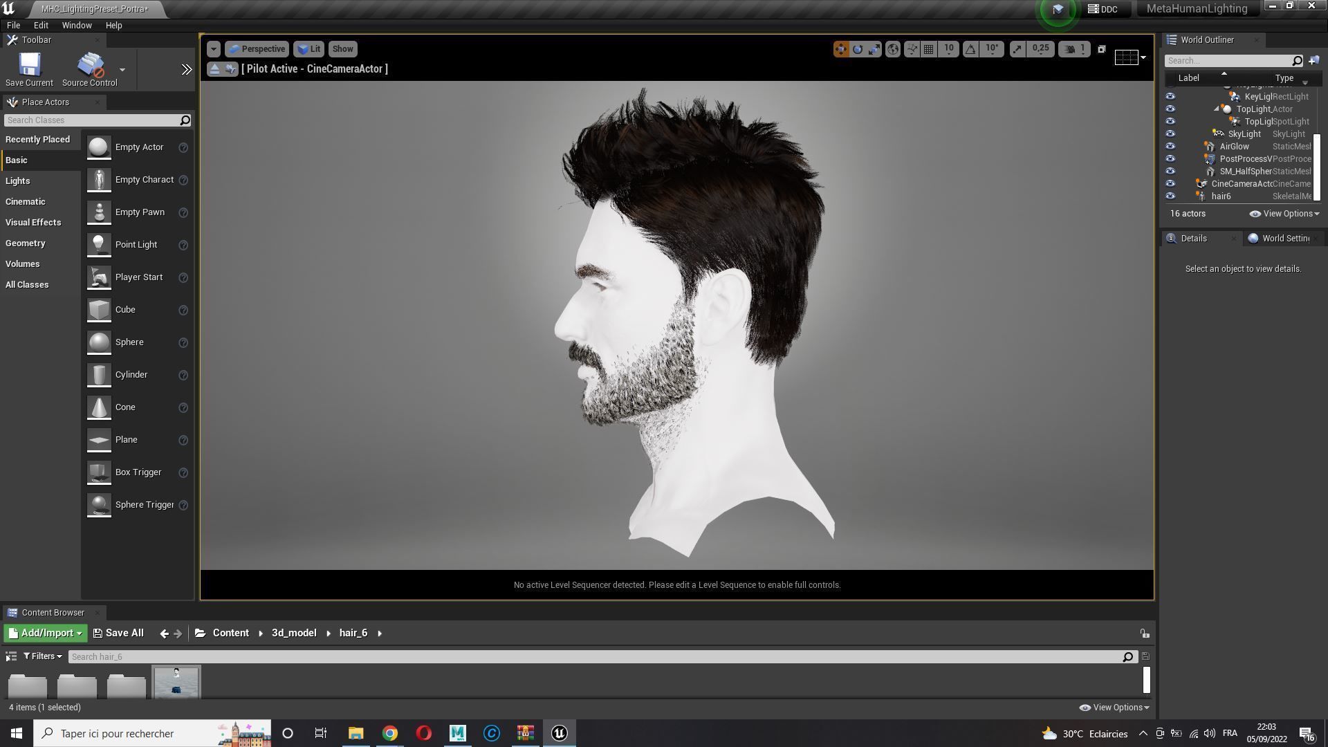 Realtime hair man low poly Hairstyle Game Ready Low-poly 3D model_13