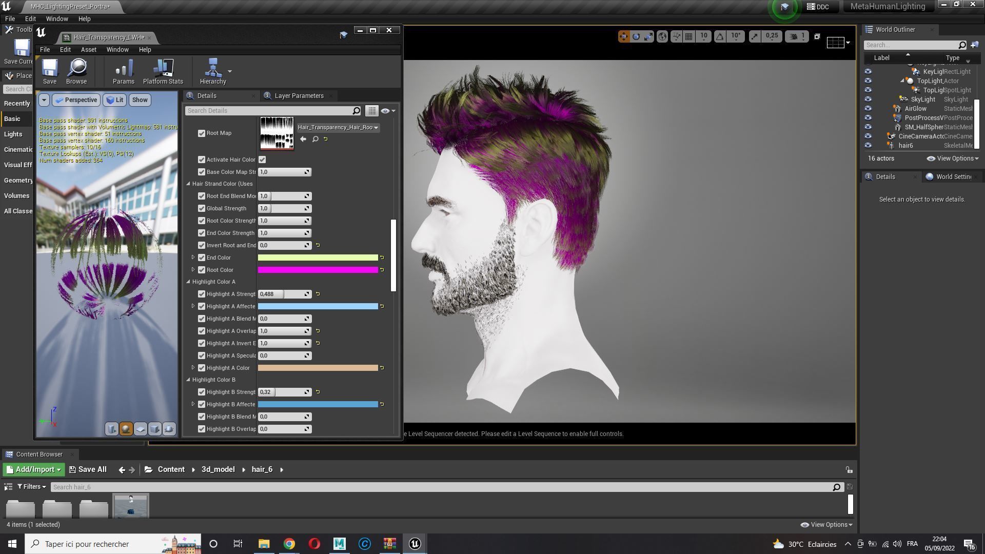 Realtime hair man low poly Hairstyle Game Ready Low-poly 3D model_18